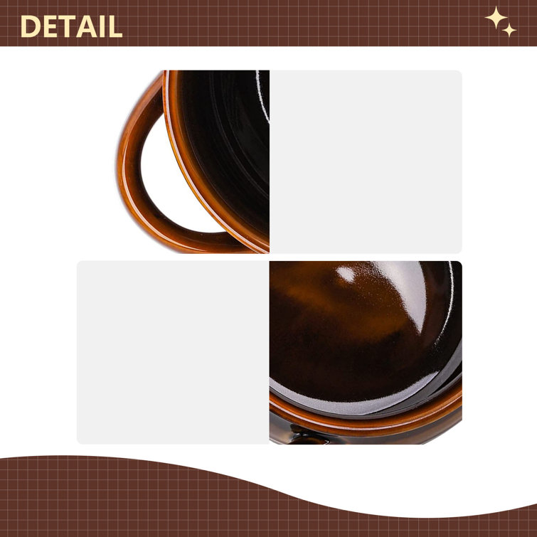 Eternal Night Soup Bowls With Handles, 16 Oz Ceramic Soup Serving Bowl